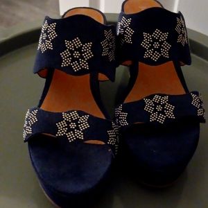 Jack Rogers  10M Navy Blue Wedge sandals